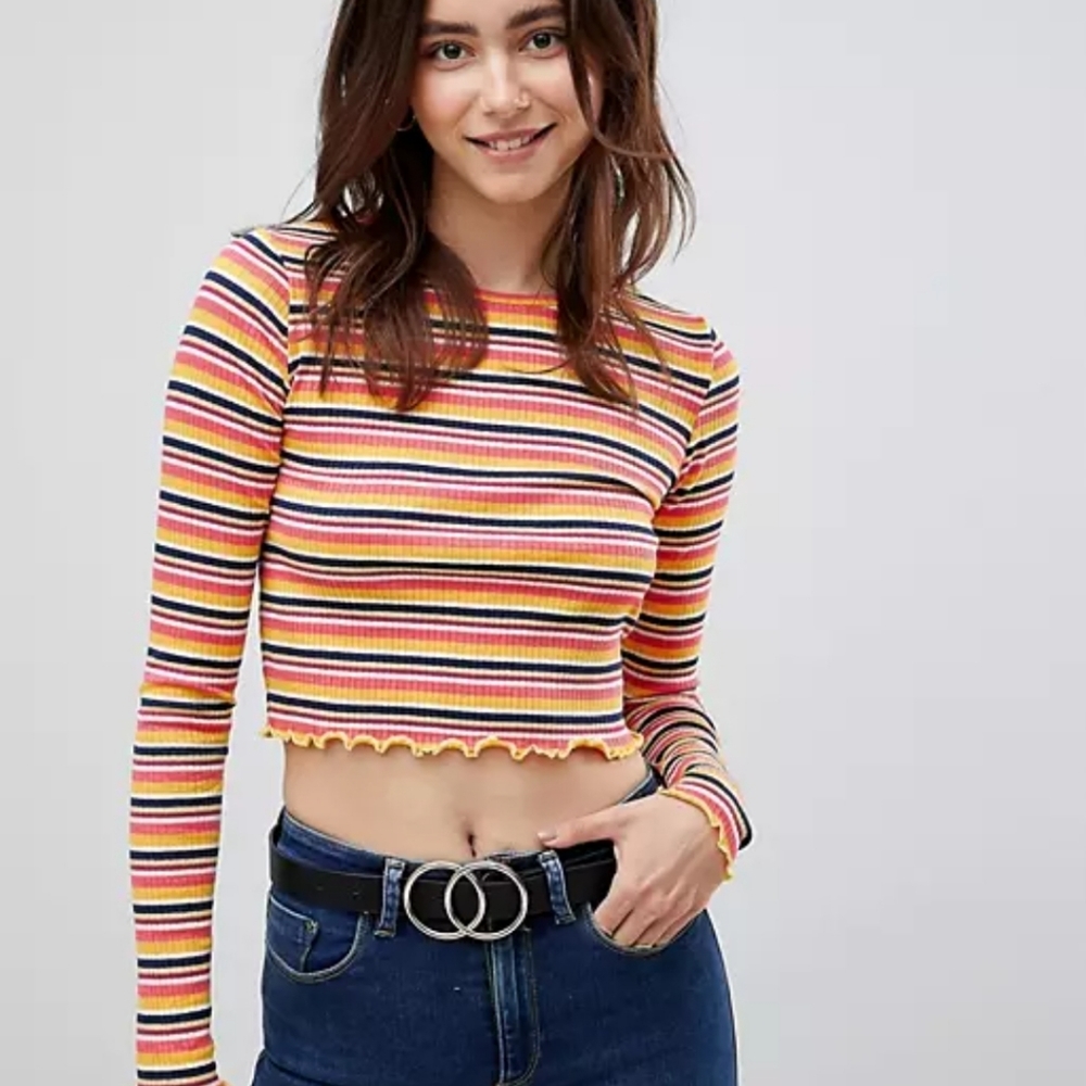 SOLD ASOS Tall Crop Top in Bright Stripe